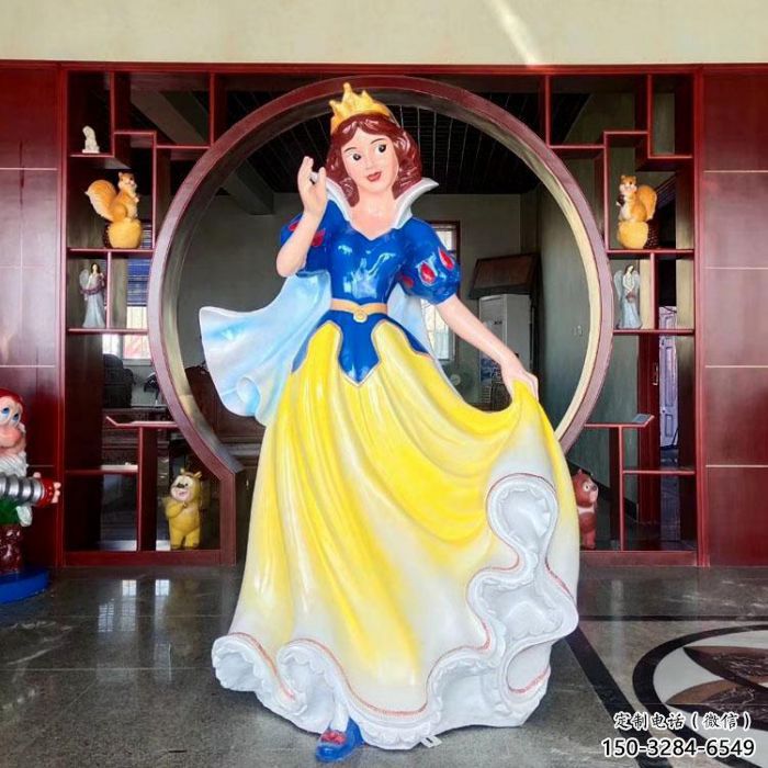 戶外白雪公主雕塑定制 噴漆卡通雕塑 燈光動漫雕塑