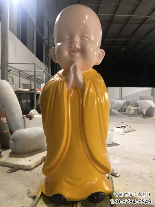 現代小和尚雕塑加工商 大型兒童雕塑 鑄銅肖像雕塑