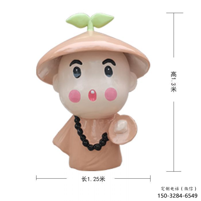 選定小和尚雕塑 黃銅兒童雕塑 步行街肖像雕塑