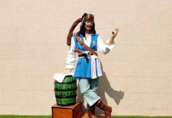 供應(yīng)庭院海盜雕塑 公園草地卡通雕塑 鍛造動漫雕塑