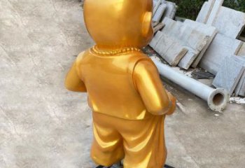 訂購噴漆小和尚雕塑 中式村口兒童雕塑 草地肖像雕塑