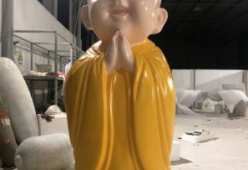 現代小和尚雕塑加工商 大型兒童雕塑 鑄銅肖像雕塑
