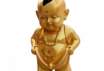 小和尚美陳雕塑 烤漆大型兒童雕塑 鑄銅肖像雕塑