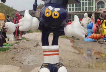 彩繪唐老鴨雕塑廠 餐飲店卡通雕塑 街頭動(dòng)漫雕塑