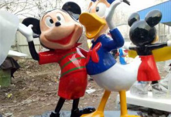 大型唐老鴨雕塑產品 鍛造發光卡通雕塑 房地產動漫雕塑