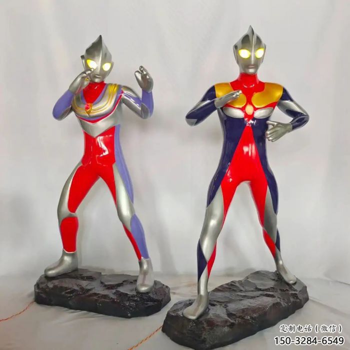 園林奧特曼雕塑規格 田間彩繪雕塑 卡通擺件