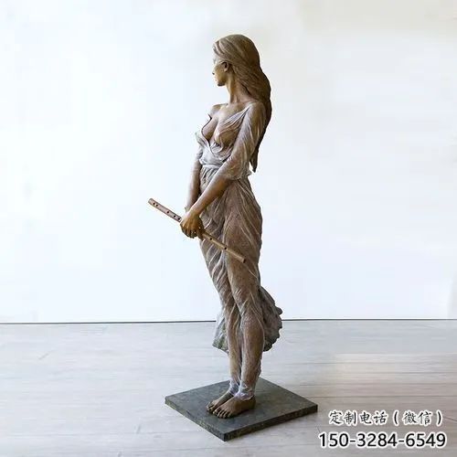 仿銅女人雕塑 創意女性雕塑 別墅區歐式雕塑