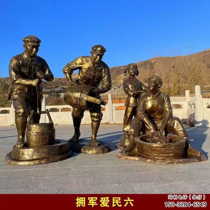 步行街紅軍雕塑廠家 游樂場(chǎng)革命雕塑 鑄造抗戰(zhàn)雕塑