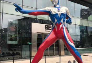 房地產超人雕塑實景圖 現代景觀動漫雕塑 幾何卡通雕塑