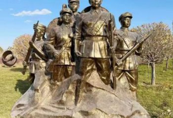 別墅區紅軍雕塑廠家 大型別墅區抗戰雕塑 剪影革命雕塑