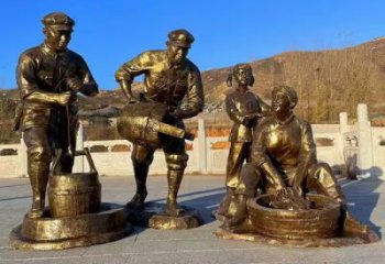 步行街紅軍雕塑廠家 游樂場革命雕塑 鑄造抗戰(zhàn)雕塑