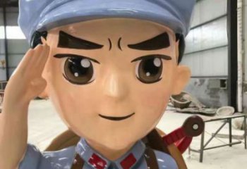 部隊(duì)紅軍雕塑效果圖 景觀美陳革命雕塑 噴漆抗戰(zhàn)雕塑