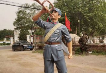 廣場紅軍雕塑產(chǎn)品 抽象革命雕塑 烤漆抗戰(zhàn)雕塑