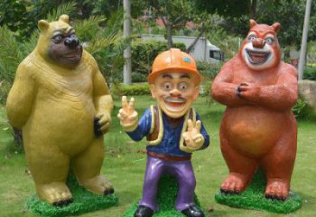 創意熊大雕塑價格 步行街店門口雕塑 卡通小品