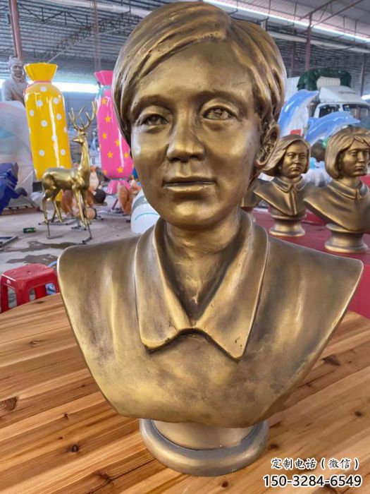 抽象胸像雕塑，仿銅工藝效果，玻璃鋼人物雕塑