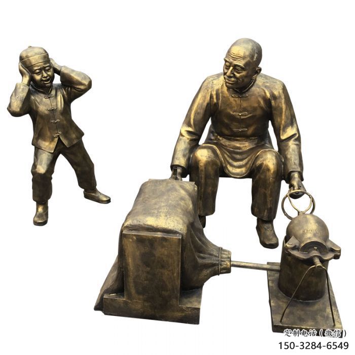 步行街爆米花雕塑實景圖 游樂場景觀民俗雕塑 鑄造小吃雕塑