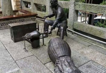 草地爆米花雕塑展示 黃銅民俗雕塑 大型小吃雕塑