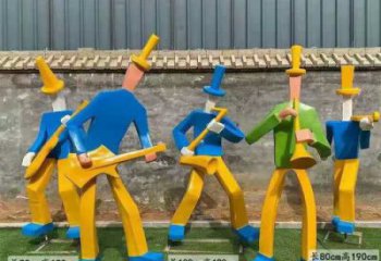 吹拉彈唱雕塑 景觀美陳樂隊(duì)雕塑 噴漆音樂人雕塑價格