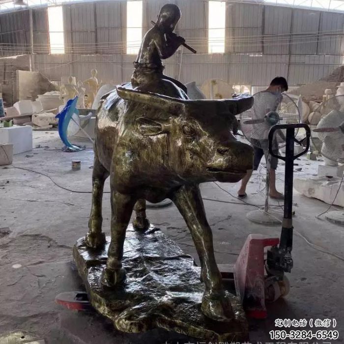 房地產牧童雕塑 現代景觀玻璃鋼雕塑 幾何民俗雕塑