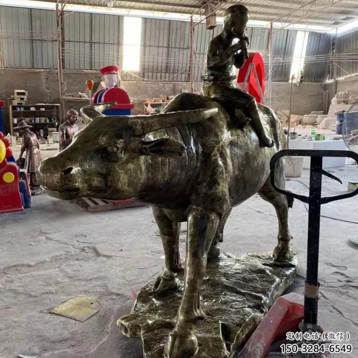 街頭牧童雕塑 大型別墅區(qū)民俗雕塑 玻璃鋼雕塑加工