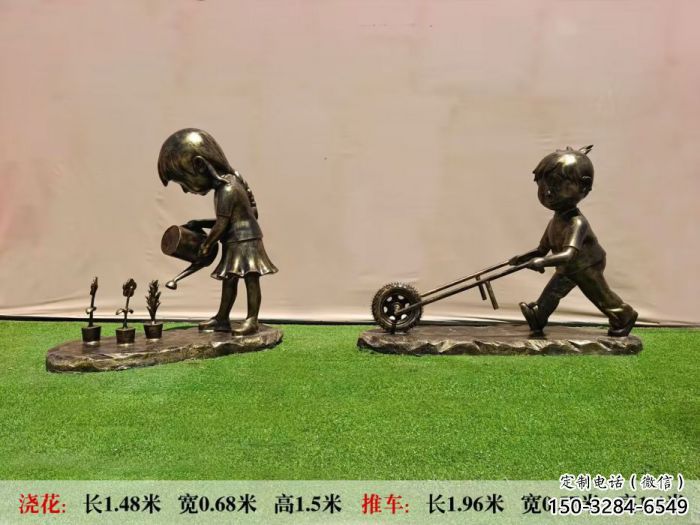 抽象獨(dú)輪車雕塑廠家 店門口彩繪雕塑 步行街?jǐn)[件