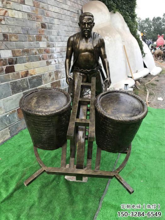 售樓處獨輪車雕塑廠家 商業(yè)街雕塑 民俗擺件