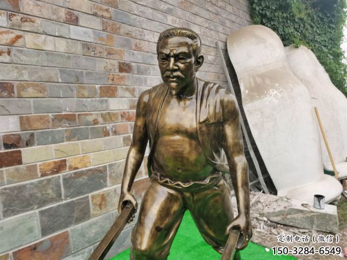 選用大型獨輪車雕塑 步行街民俗雕塑 小販擺件