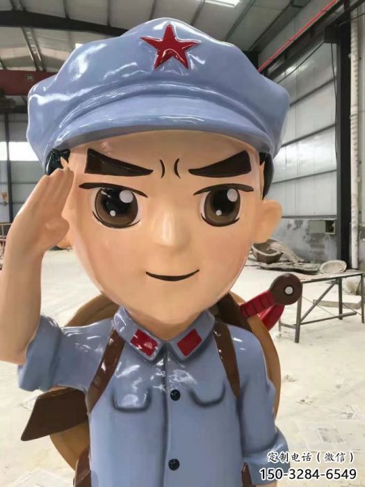 大型商場(chǎng)交警雕塑廠(chǎng) 仿真軍人果雕塑 彩繪士兵雕塑