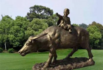 村口牧童雕塑 啞光民俗雕塑 公園玻璃鋼雕塑