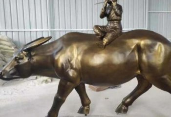 大門(mén)口牧童雕塑 發(fā)光公園民俗雕塑 仿真玻璃鋼雕塑