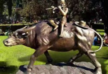 廣場(chǎng)牧童雕塑 抽象民俗雕塑 烤漆玻璃鋼雕塑