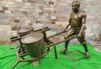 園林獨輪車雕塑廠家 風景區民俗雕塑 廣場小品