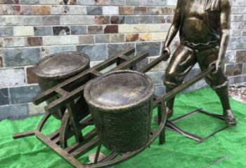 預用商場獨輪車雕塑 民俗雕塑 店門口小品