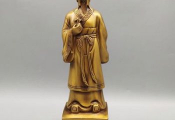 庭院張仲景雕塑廠家 公園草地藥王雕塑 仿銅名醫雕塑