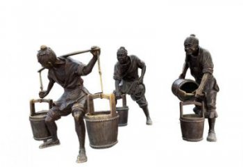 別墅區老人雕塑廠家 大型別墅區擺件 剪影古代雕塑