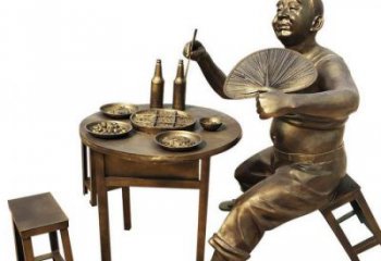 街道老人雕塑廠家 現代景觀擺件 彩繪古代雕塑