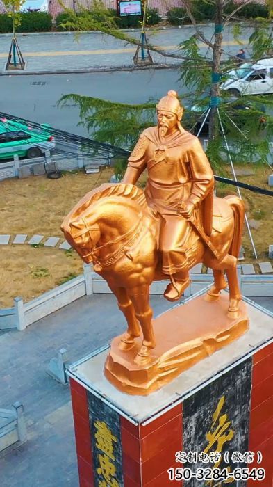 景觀岳飛雕塑 烤漆大型名人雕塑 玻璃鋼肖像雕塑
