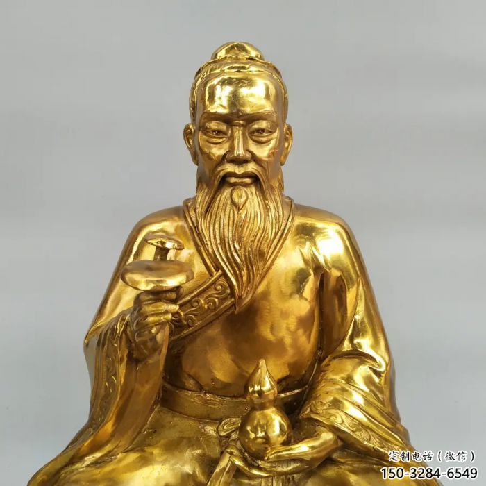 玻璃鋼扁鵲雕塑 仿銅名醫(yī)雕塑 步行街藥王雕塑