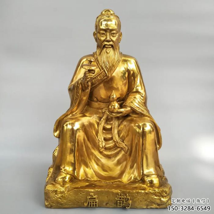 玻璃鋼扁鵲雕塑 中式村口名醫雕塑 景觀藥王雕塑