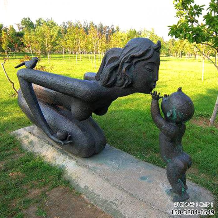 大型商場母親雕塑 仿真女人果雕塑 玻璃鋼肖像雕塑