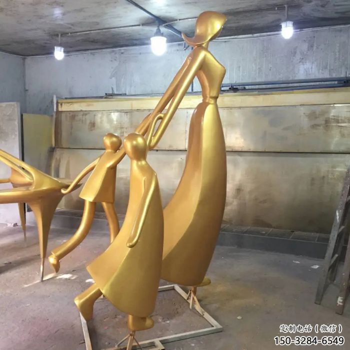 玻璃鋼母親雕塑 創(chuàng)意女人雕塑 別墅區(qū)肖像雕塑