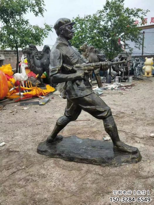 彩繪武警雕塑 玻璃鋼警察雕塑 街頭戰(zhàn)士雕塑