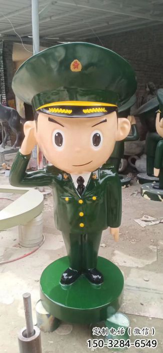 創(chuàng)意武警雕塑 玻璃鋼警察雕塑 公園戰(zhàn)士雕塑