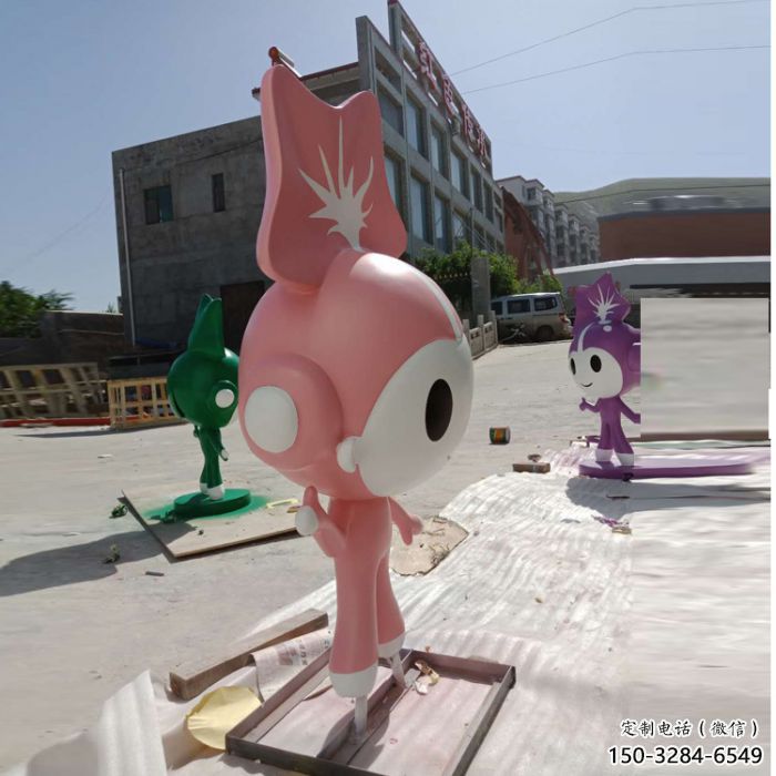 農村福娃雕塑 抽象體育雕塑 烤漆奧運雕塑廠