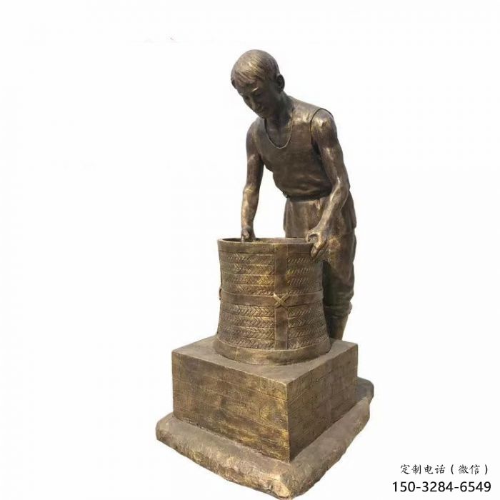 茶道雕塑制造商 烤漆大型制茶雕塑 彩繪民俗文化雕塑