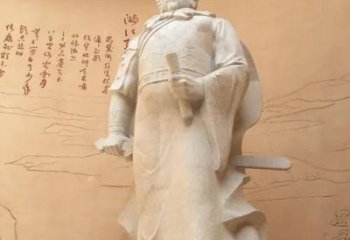 景觀岳飛雕塑廠家 彩繪名人雕塑 校園肖像雕塑