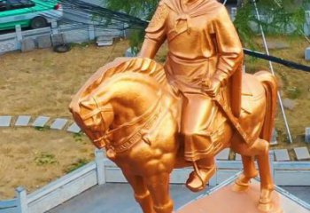 景觀岳飛雕塑 烤漆大型名人雕塑 玻璃鋼肖像雕塑