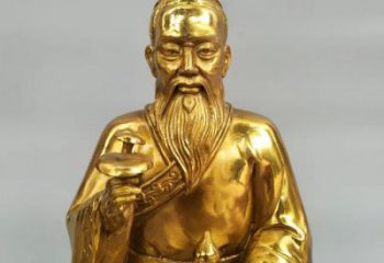 玻璃鋼扁鵲雕塑 仿銅名醫(yī)雕塑 步行街藥王雕塑