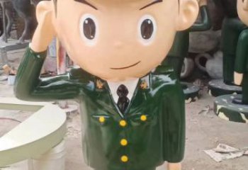 創(chuàng)意武警雕塑 玻璃鋼警察雕塑 公園戰(zhàn)士雕塑