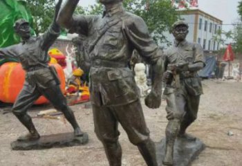 玻璃鋼武警雕塑 步行街警察雕塑 大型商場戰(zhàn)士雕塑